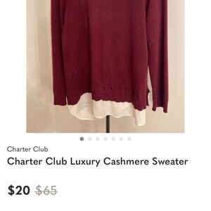 Charter Club Deep Red Cashmere Sweater